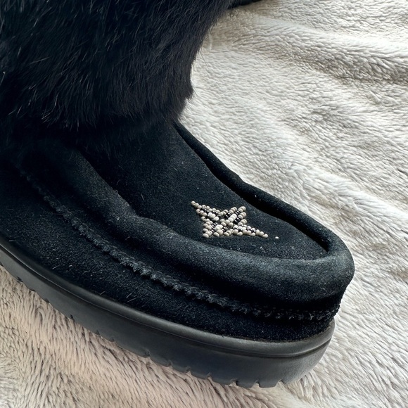 Mukluks Waterproof Suede Short Snowy Owl Mukluk Rabbit Fur sheep and cow Leather - Picture 5 of 8
